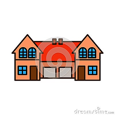 Semi-detached house icon, vector illustration Vector Illustration
