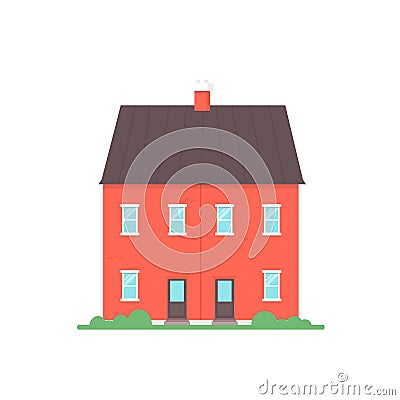 Semi detached house Vector Illustration