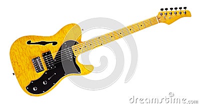 Semi-Hollow Guitar Stock Photo