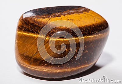 Semi-precious stone - tiger`s eye Stock Photo