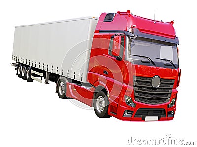 Semi-trailer truck isolated Stock Photo