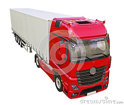 Semi-trailer truck isolated Stock Photo