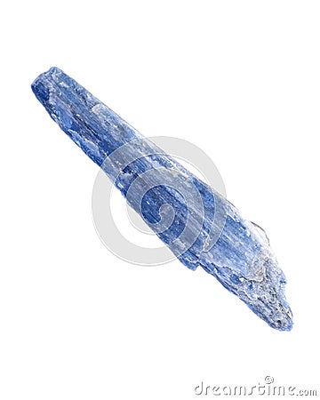 Semi-translucent gem quality blue Kyanite blade from Brazil Stock Photo