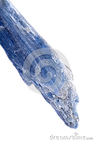 Semi-translucent gem quality blue Kyanite blade from Brazil Stock Photo