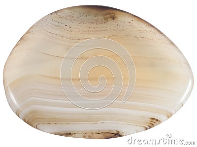 Semi-transparent agate pebble macro isolated Stock Photo