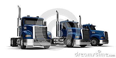 Semi truck fleet Stock Photo