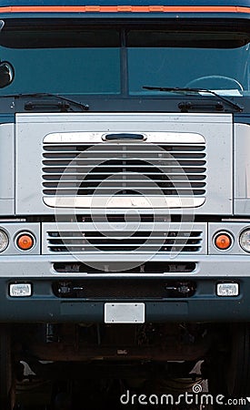 Semi-truck Front Stock Photo