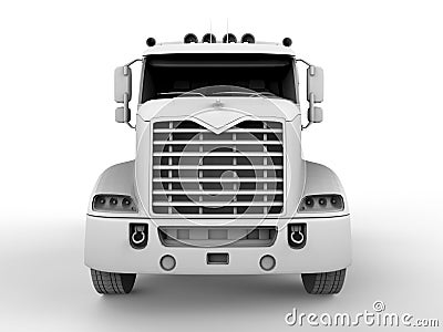 Semi truck front view Cartoon Illustration