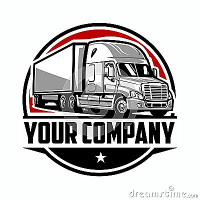 Semi truck logo. Trucking company logo. Premium logo vector isolated Vector Illustration