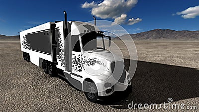 Semi Truck Tractor Trailer Illustration Stock Photo
