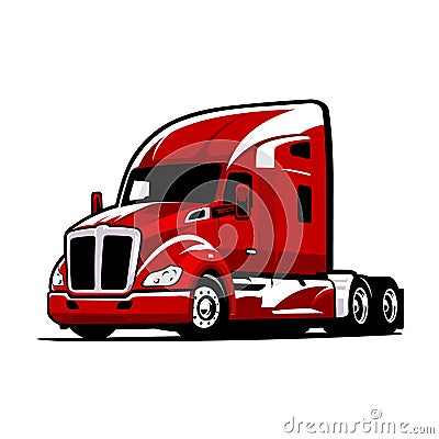 Semi truck trailer vector isolated image. 18 wheeler vector isolated Vector Illustration