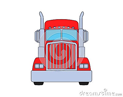 Semi Truck. Vector Lorry. Freight transportation. Flat vector illustration. American truck. Semi Truck. Dump truck trailer cab. Vector Illustration