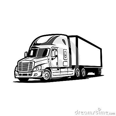 Semi truck 18 wheeler with trailer Vector Illustration