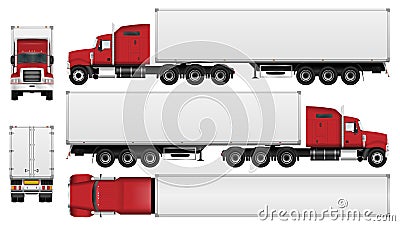 Semi truck on white background Vector Illustration