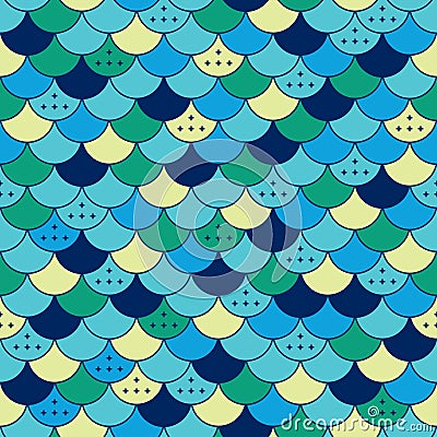 Semicircles seamless pattern. Tile or fish scale Vector Illustration