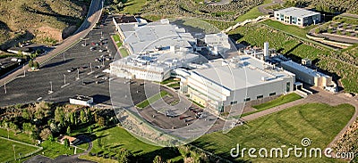 An aerial view of an On Semiconductor manufacturing plant. Stock Photo