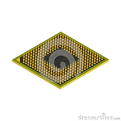 Semiconductor Chip Socket Composition Vector Illustration