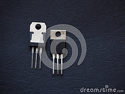 semiconductor components isolated on black Stock Photo