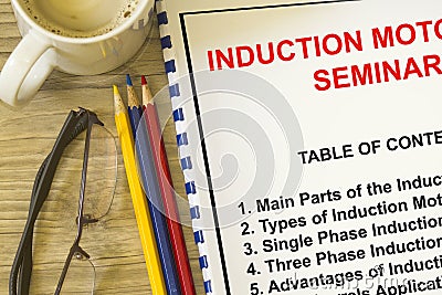 Seminar on induction motor Stock Photo