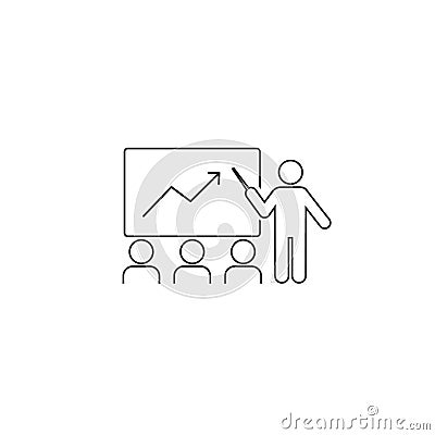 Seminar lecture line icon. Vector graphics sign in flat Vector Illustration