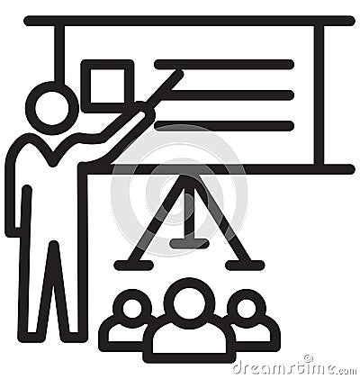 seminar, training line isolated vector icon can be easily modified and edit Vector Illustration