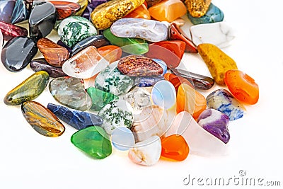 Semiprecious natural stones Stock Photo