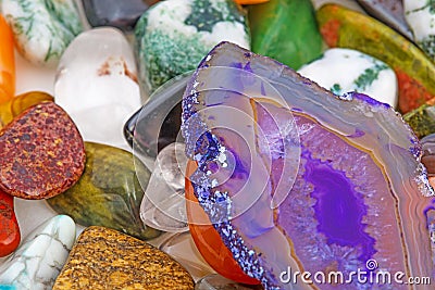 Semiprecious natural stones Stock Photo