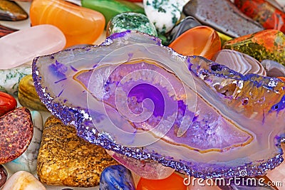 Semiprecious natural stones Stock Photo