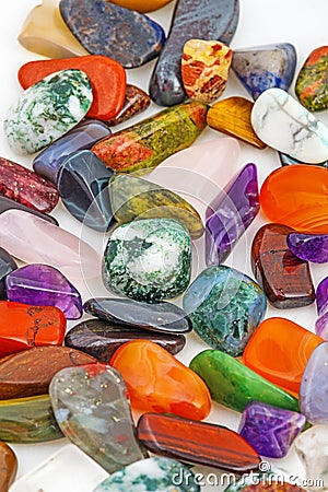 Semiprecious natural stones Stock Photo