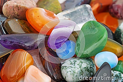 Semiprecious natural stones Stock Photo