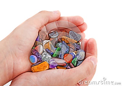 Semiprecious natural stones Stock Photo