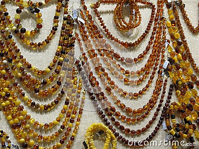Semiprecious stone necklaces Stock Photo