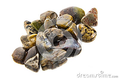 Semiprecious stones isolated on white background Stock Photo