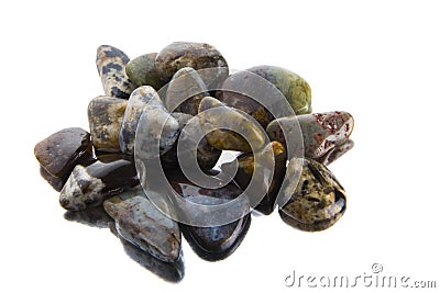 Semiprecious stones isolated on white background Stock Photo