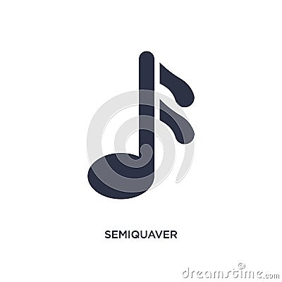 semiquaver icon on white background. Simple element illustration from music and media concept Vector Illustration