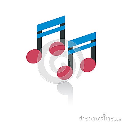 semiquaver music note. Vector illustration decorative design Vector Illustration