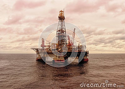 Semisubmersible offshore drilling rig Stock Photo