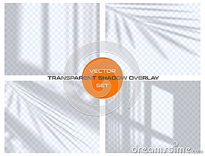 Semitransparent shadow overlay effect from the window isolated on transparent background. Realistic vector set. Abstract Vector Illustration
