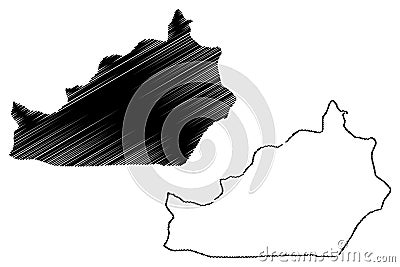 Semnan Province map vector Vector Illustration