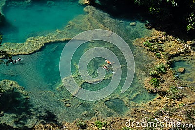 Semuc Champey natural swimming pools, Guatemala Stock Photo