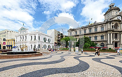 Senado Square, Macau Editorial Stock Photo