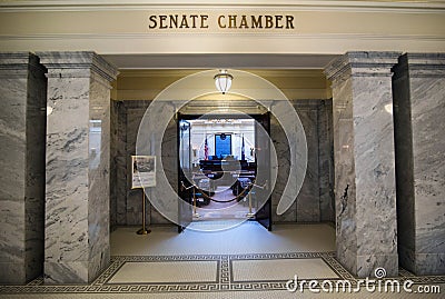 Senate Chamber of the Utah State Capitol Editorial Stock Photo