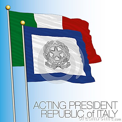 Senate flag, Italy, acting president Vector Illustration