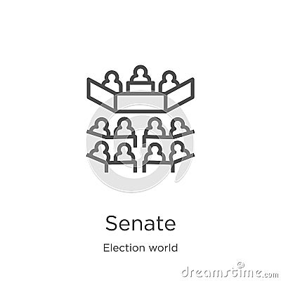 senate icon vector from election world collection. Thin line senate outline icon vector illustration. Outline, thin line senate Vector Illustration