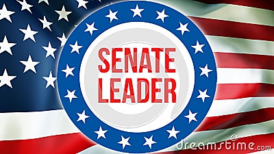 Senate Leader election on a USA background, 3D rendering. United States of America flag waving in the wind. Voting, Freedom Stock Photo