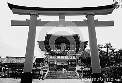 Senbon Torii in Fushimi Inari Taisha shrine Editorial Stock Photo