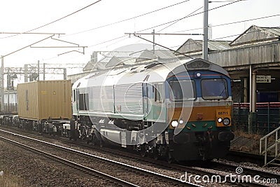 66711 Sence on West Coast Main Line at Carnforth Editorial Stock Photo