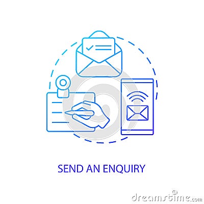 Send an enquiry concept icon Vector Illustration