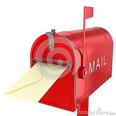 Send letter in mailbox Stock Photo