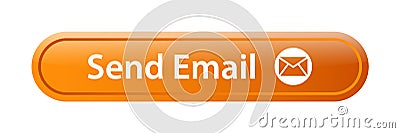 Send mail icon web button Cartoon Illustration